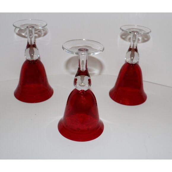 Artland Iris Ruby Red Seeded Bubble Water Goblets with Clear Stem - Picture 2 of 6
